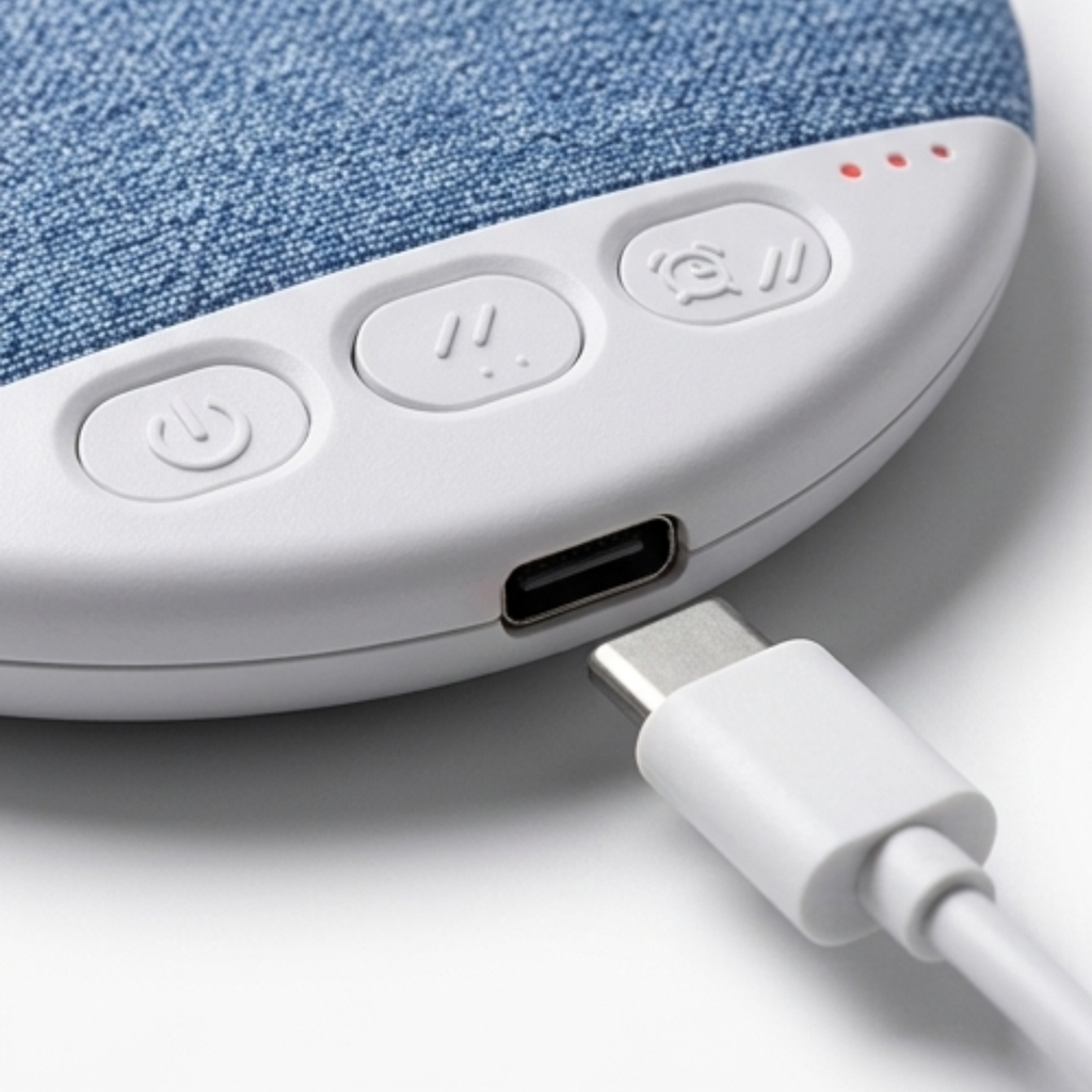 Dasonus pillow speaker shown next to a phone for scale